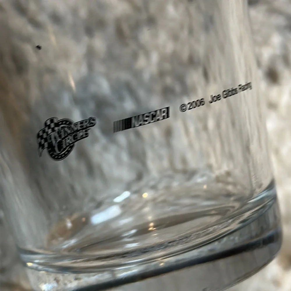 TONY STEWART GLASSWARE SET OF 2 GLASS CUPS